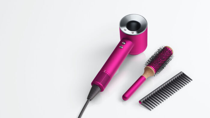 Dyson Supersonic Mothers Day Edition Fuschia Pink comb and brush