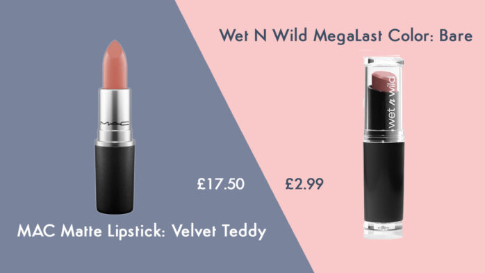 MAC Velvet Teddy lipstick dupe cheap alternative from Wet N Wild