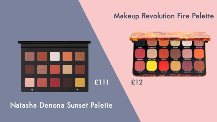 Natasha Denona Sunset eyeshadow palette makeup dupe from Revolution