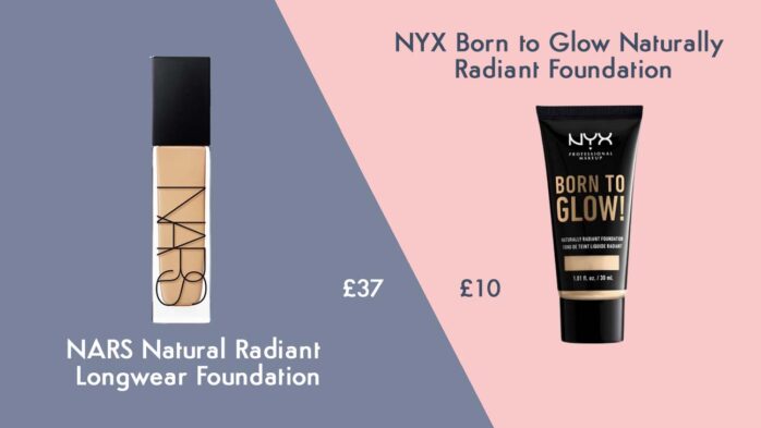 NARS foundation makeup dupe cheap alternative from NYX