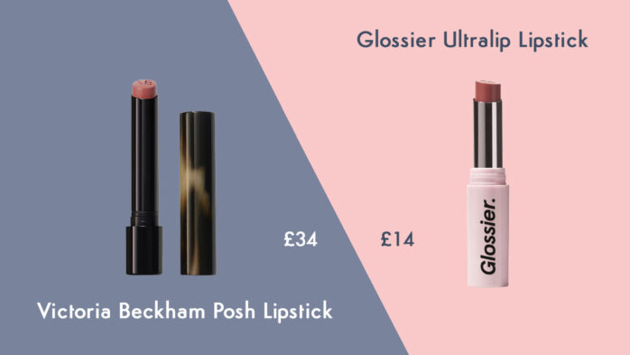 Cheap Victoria Beckham lipstick makeup dupe from Glossier