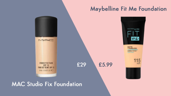 MAC Studio Fix foundation makeup dupe cheap alternative from Maybelline